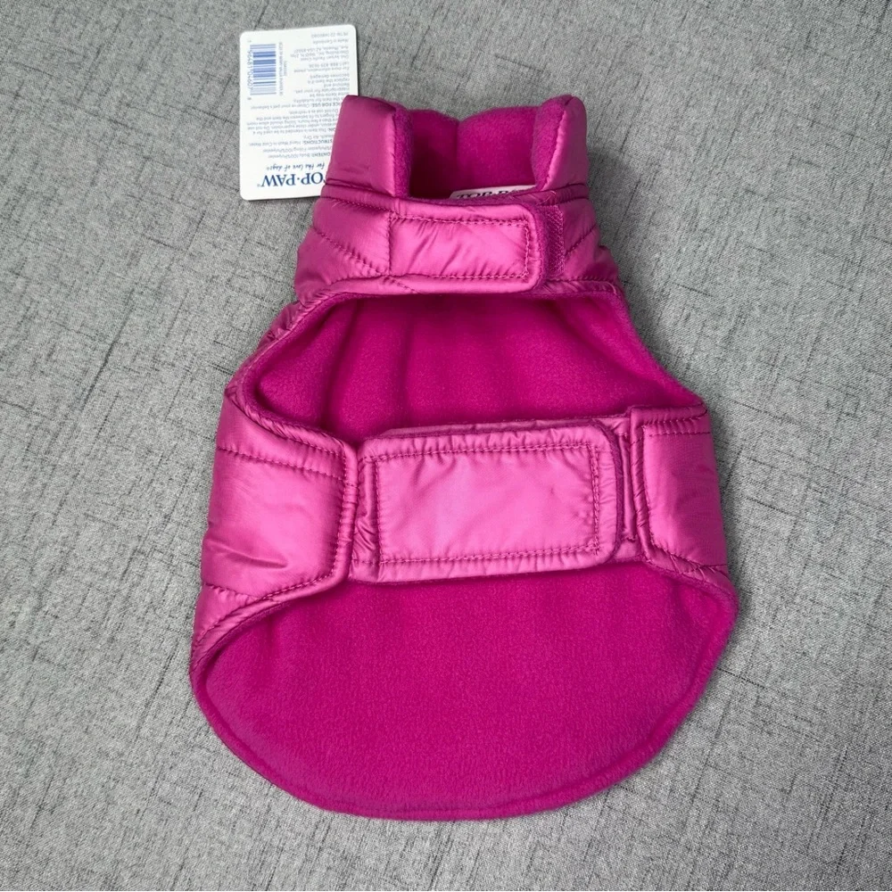 Top Paw Dog Coat Winter Puffer Jacket Fleece Lined Berry Pink XS NWT